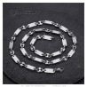 Coffee bean and alternating flat mesh necklace Silver stainless steel28123