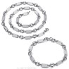 Baptiste Grain de Café Stainless Steel Silver Necklace and Bracelet Set28187