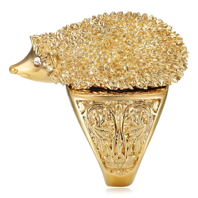 Ring Niglo Igel Zigeuner Edelstahl Gold Diamanten28221