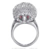 Bague Niglo Hérisson Gitan Acier inoxydable Argent Rubis Rouge28254