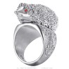 Niglo Erizo Anillo Gitano Acero Inoxidable Plata Rubí Rojo28256