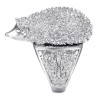 Niglo Hedgehog Gypsy Ring Stainless Steel Silver Diamonds28260