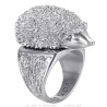 Bague Niglo Hérisson Gitan Acier inoxydable Argent Diamants28262