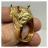 Anello con Castone di anello di Testa da Rhino Acciaio Oro28296