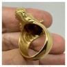 Anello con Castone di anello di Testa da Rhino Acciaio Oro28297