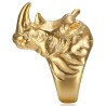 Anello con sigillo Rhinoceros da uomo in acciaio inox oro28307