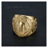 Saint-Benoît Men's Golden Steel Ring - Elegance and Sacred Protection28319