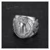 Saint-Benoît Anillo de acero plateado para hombre - Protección sagrada28347