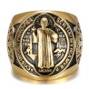 Saint-Benoît Men's Gold and Black Steel Ring - Protection28352