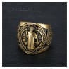 Saint-Benoît Anillo de oro y acero negro para hombre - Protection28354