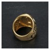 copy of Ring Napoleon I., quadratisch Edelstahl Gold 4 Rubinrot28355