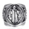 Saint-Benoît Anillo para hombre de plata y acero negro - Protection28360