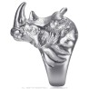 Rhinoceros signet ring for men Stainless steel Silver28380