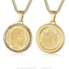 Pendant Coin Napoleon III Louis Steel Gold28421