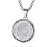 Pendentif Napoléon III Porte pièce Louis Acier inoxydable Argent28427