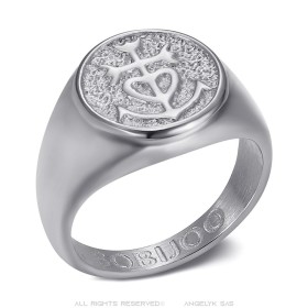 Camargue Cross Signet Ring Stainless Steel - Silver28479