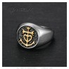 Camargue Cross Signet Ring Stainless Steel - Gold and Black28495