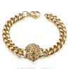 Bracelet Curb lion head Stainless steel Gold28501