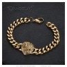 Bracelet Gourmette tête de lion Acier inoxydable Or28502