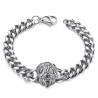 Bracelet Curb lion head Stainless steel Silver28506