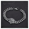 Bracelet Curb lion head Stainless steel Silver28508