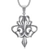 Grand pendentif fleur de lys Royal Acier inoxydable Argenté28521