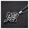 Grand pendentif fleur de lys Royal Acier inoxydable Argenté28524