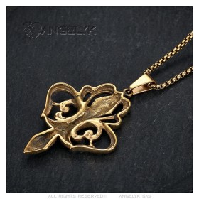 Grande ciondolo Royal Fleur-de-lis in acciaio inossidabile dorato Gold28530