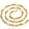 Baptiste Coffee Bean and Flat Mesh Necklace Stainless Steel Gold28567