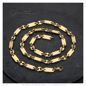 Collier grain de café et maille plate Baptiste Acier inoxydable Or28568