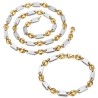 Coffee Bean Set Necklace Bracelet Baptiste Stainless Steel Two-Tone28591