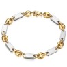 Pulsera grano de café y malla plana Baptiste Acero inoxidable Oro Plata28644