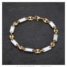 Coffee bean and flat mesh bracelet Baptiste Stainless steel Gold Silver28646