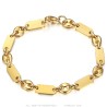 Coffee bean and flat mesh bracelet Baptiste Stainless steel Gold Gold28667