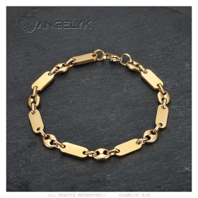 Bracciale in chicchi di caffè e maglia piatta Baptiste Acciaio inossidabile Oro Oro28668