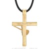 Johnny Hallyday Cross Guitar Pendant Stainless Steel Gold Sapphire28678