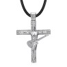 Johnny Hallyday Cross Guitar Pendant Stainless Steel Silver Diamond28683