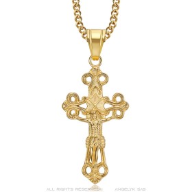 Gold filigree cross pendant Gold stainless steel 28702