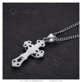 Filigree Cross Pendant Gold Silver Stainless Steel28716