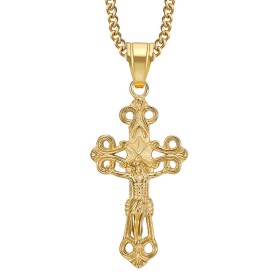 Gold filigree cross pendant Gold-plated stainless steel28719