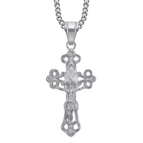 Filigraner Kreuz Anhänger Gold Silber Edelstahl 28720