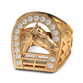 Bague fer à cheval Or 18 carats Diamants Elvis Presley Gitan28728