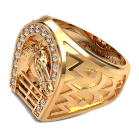 Horseshoe Ring 18k Gold Diamonds Elvis Presley Gitan28731