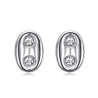 Boucles d'oreilles Grain de Café Zirconiums 9mm Acier Inoxydable Argent28748