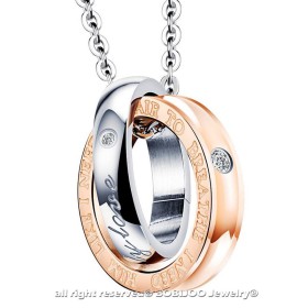 PE0043 BOBIJOO Jewelry Doppia Collana Ciondolo Coppia Il Mio Unico Amore Strass