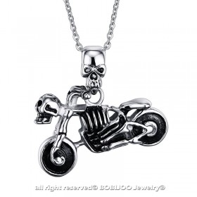 PE0047 BOBIJOO Jewelry Ciondolo Moto Biker cranio Scheletro