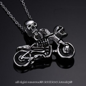 PE0047 BOBIJOO Jewelry Anhänger Motorrad Biker totenkopf Skelett