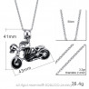 PE0047 BOBIJOO Jewelry Ciondolo Moto Biker cranio Scheletro