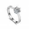 SOL0004 BOBIJOO Jewelry Ring Solitaire Silver Zirconia 6mm 6 claws